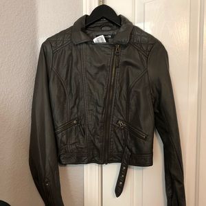 Dark brown Faux leather jacket